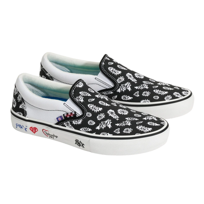 Vans X PUNKANDYO Skate Slip-On - Black/White
