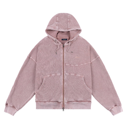 Dime Premium Waffle Zip Hoodie - Faded Mauve