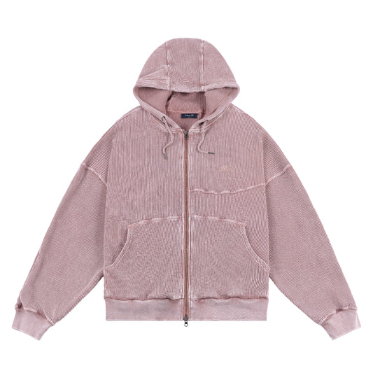 Dime Premium Waffle Zip Hoodie - Faded Mauve