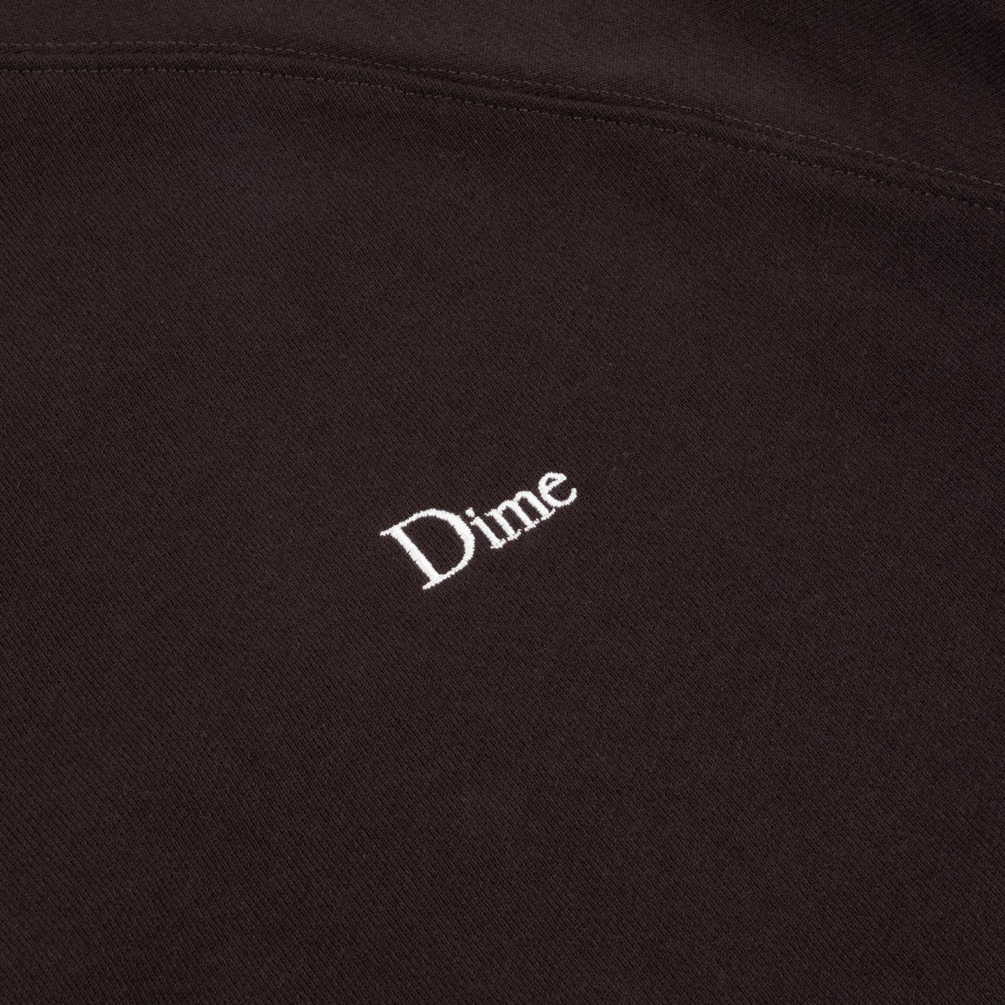 Dime Classic Small Logo Zip Hoodie - Dark Brown