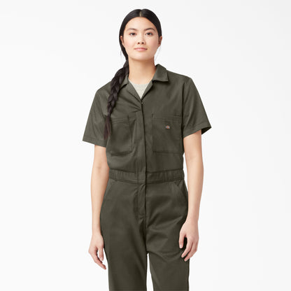 Dickies Women's Short Sleeve Coveralls - Moss Green