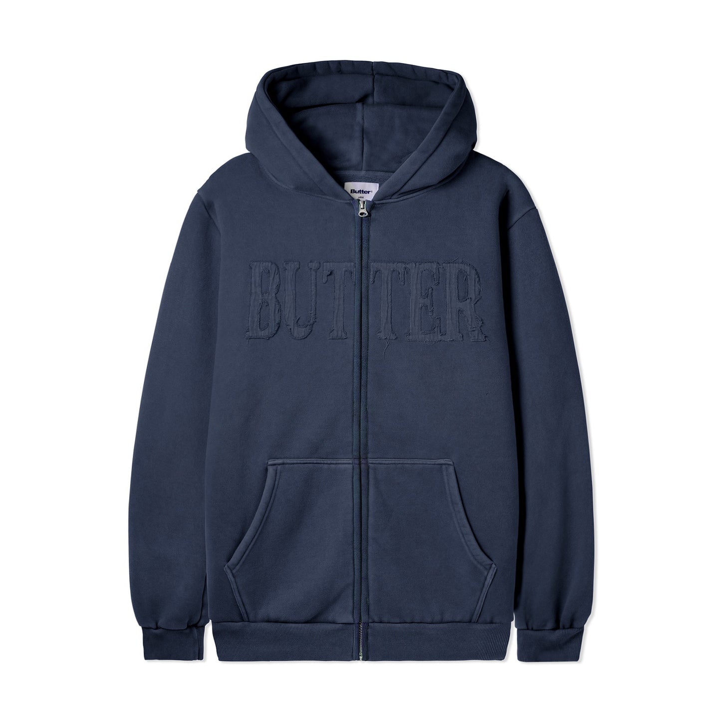 Butter Goods Fabric Applique Zip Hood - Washed Slate