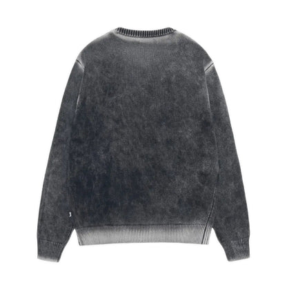 Stussy Faded Cotton Knit Crewneck - Black