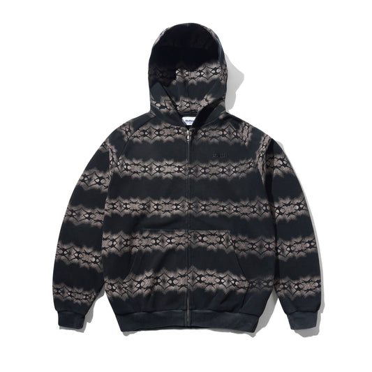 Butter Goods Faded Waffle Zip-Thru Hoodie - Washed Black
