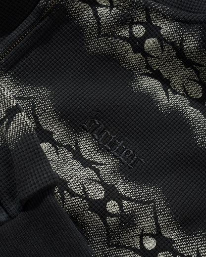 Butter Goods Faded Waffle Zip-Thru Hoodie - Washed Black