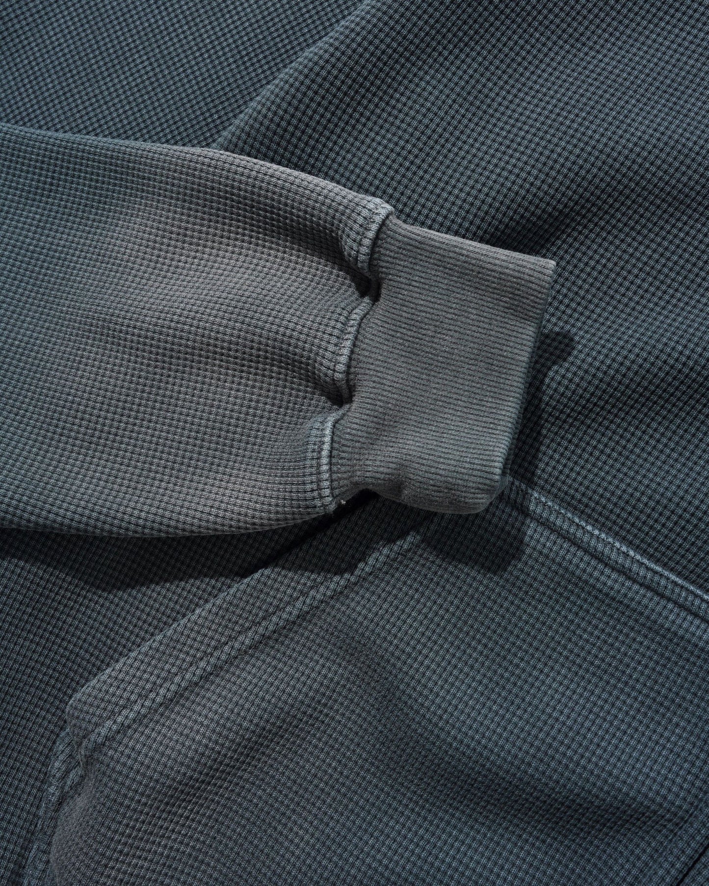 Butter Goods Faded Waffle Zip Hoodie - Washed Black