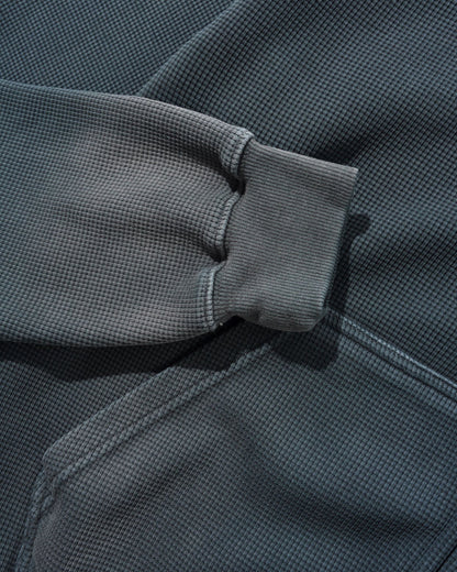 Butter Goods Faded Waffle Zip Hoodie - Washed Black