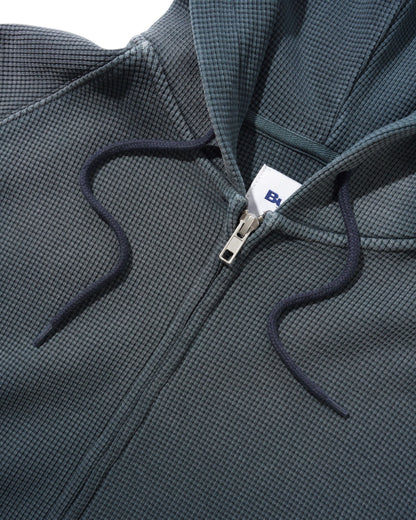 Butter Goods Faded Waffle Zip Hoodie - Washed Black