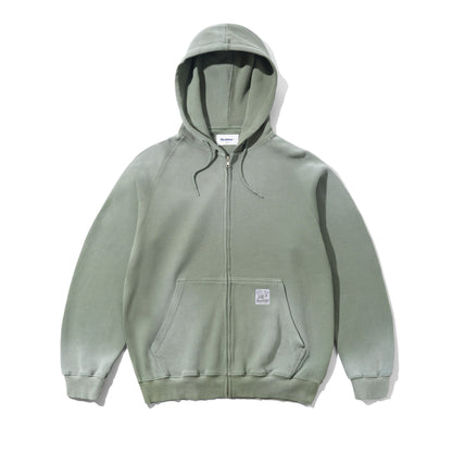 Butter Goods Faded Waffle Zip Hoodie - Washed Sage