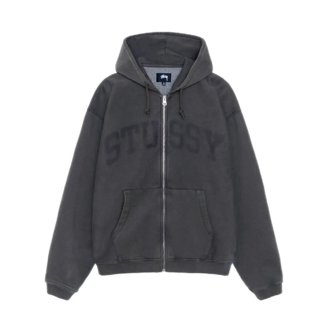 Stussy Faded Graphic Zip Hoodie - Faded Black