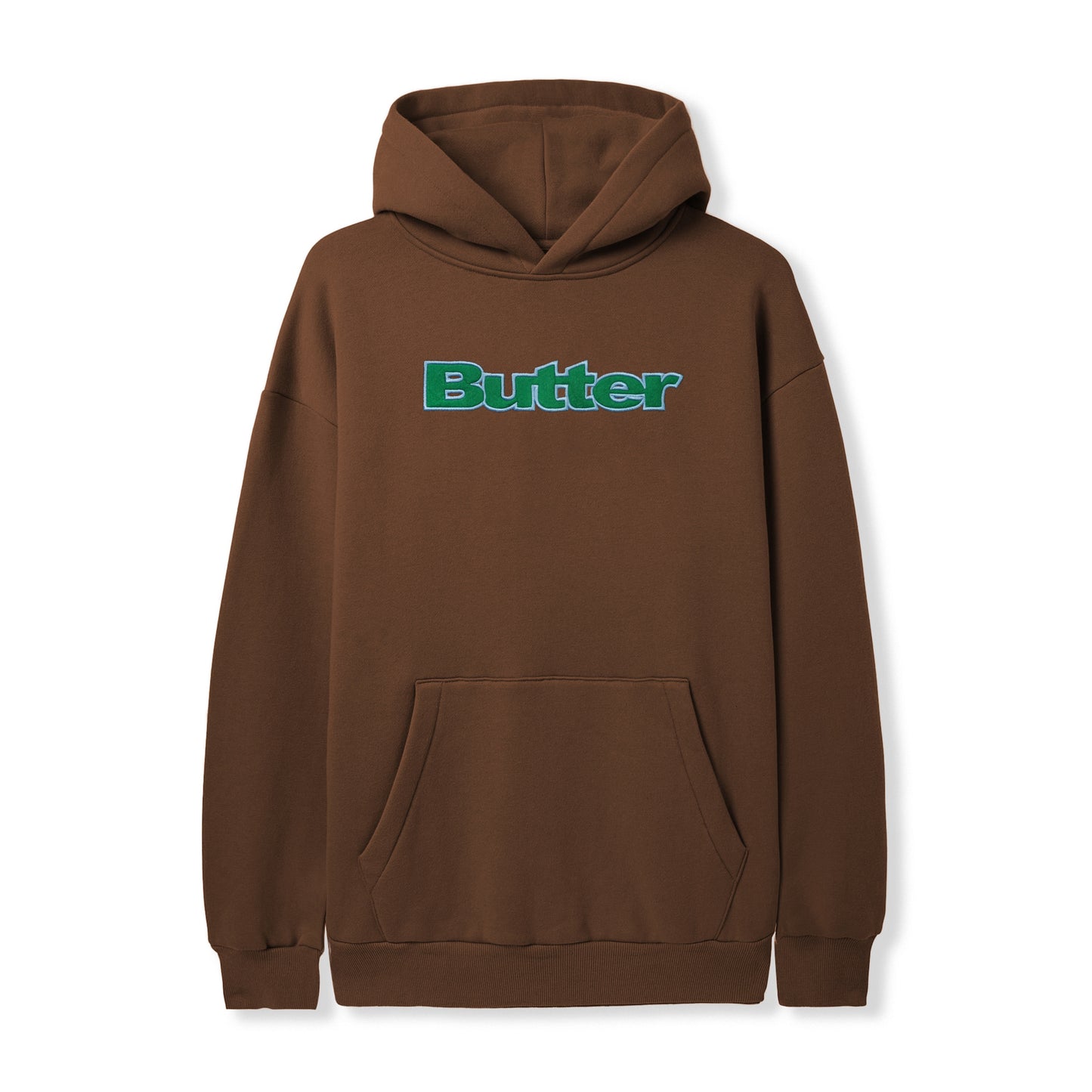 Butter Goods Felt Logo Applique Hoodie - Brown