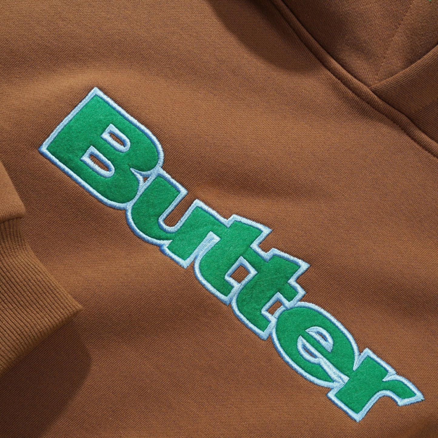 Butter Goods Felt Logo Applique Hoodie - Brown