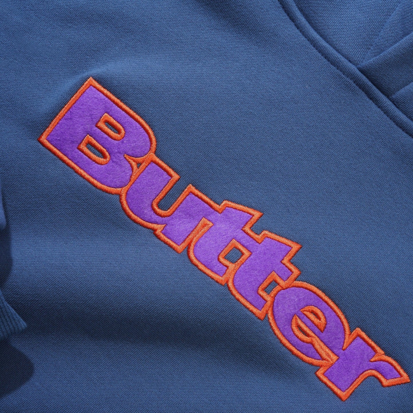 Butter Goods Felt Logo Applique Hoodie - Denim