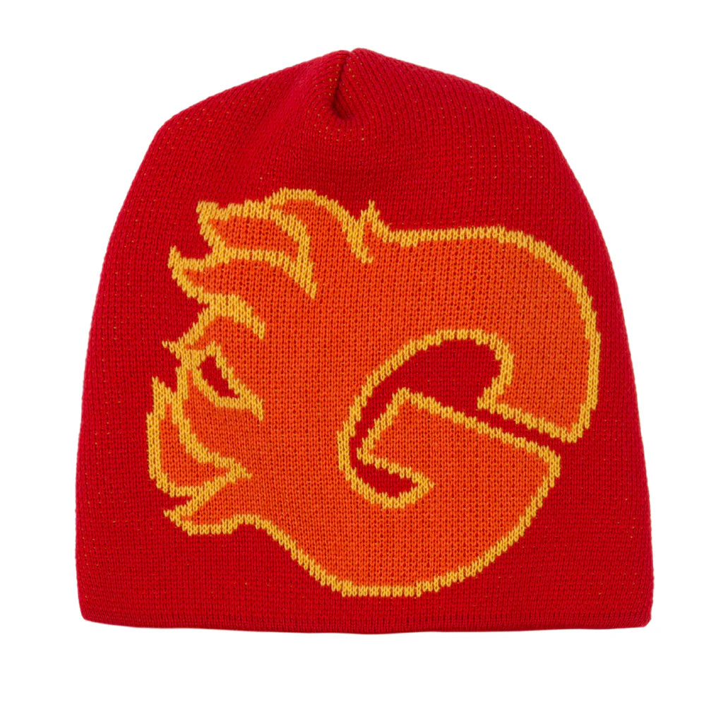 Classic Grip Flames Beanie - Red