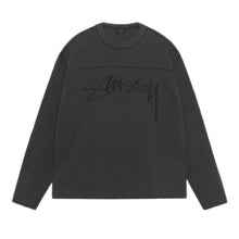 Load image into Gallery viewer, Stussy Football Crewneck Pigment Dyed - Washed Black