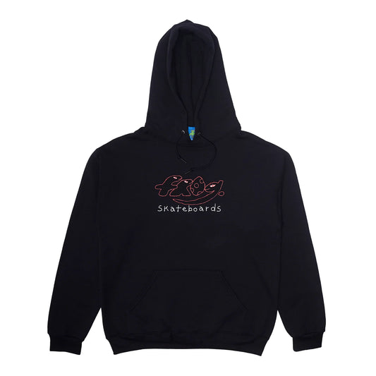 Frog Dino Logo Hoodie - Black