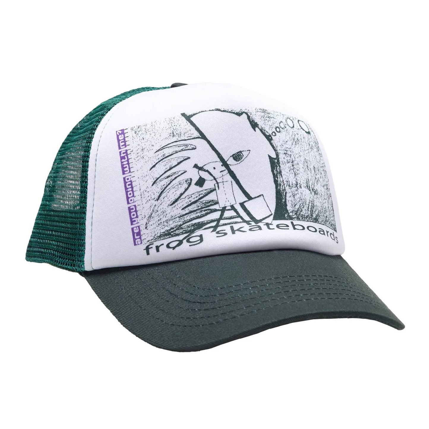 Frog R U Going With Me? Trucker Hat - Green
