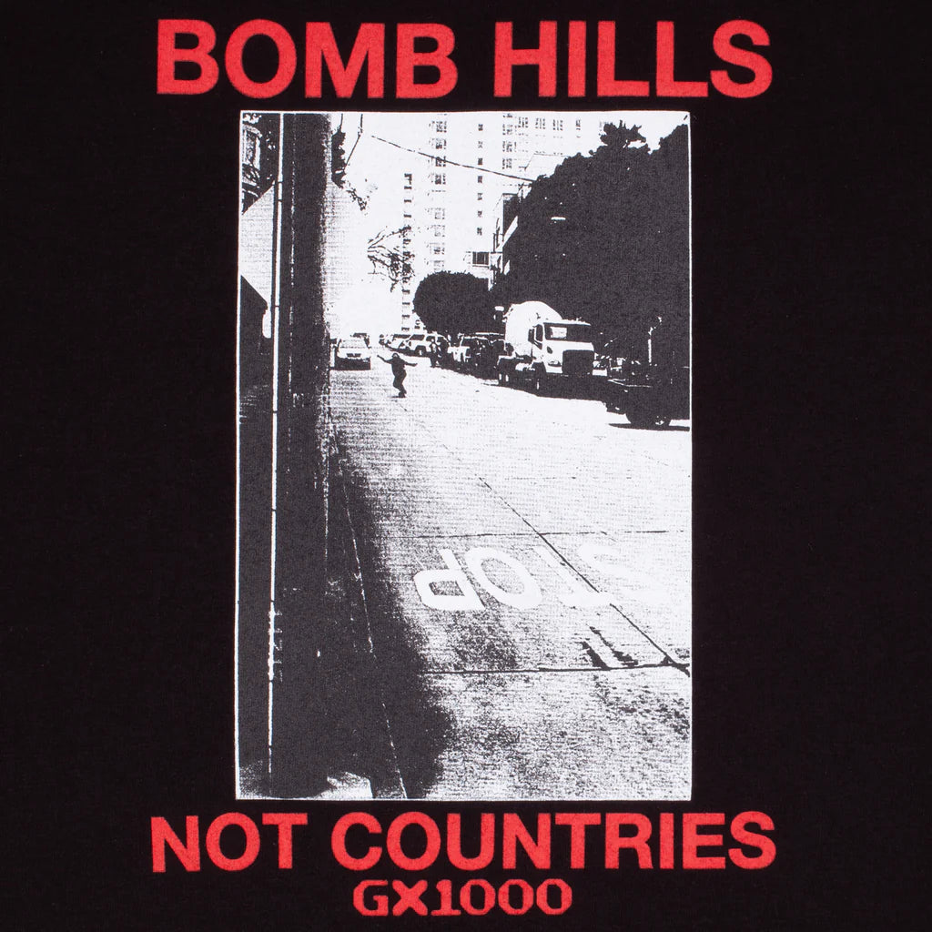 GX1000 Bomb Hills Not Countries Tee - Black/Red