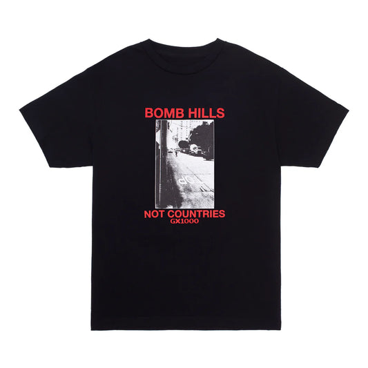 GX1000 Bomb Hills Not Countries Tee - Black/Red