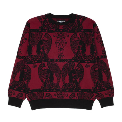 GX1000 Jaquard Knit Angel Sweater - Black/Maroon