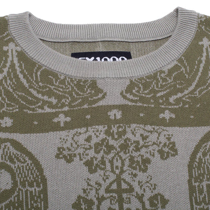 GX1000 Jaquard Knit Angel Sweater - Grey/Green