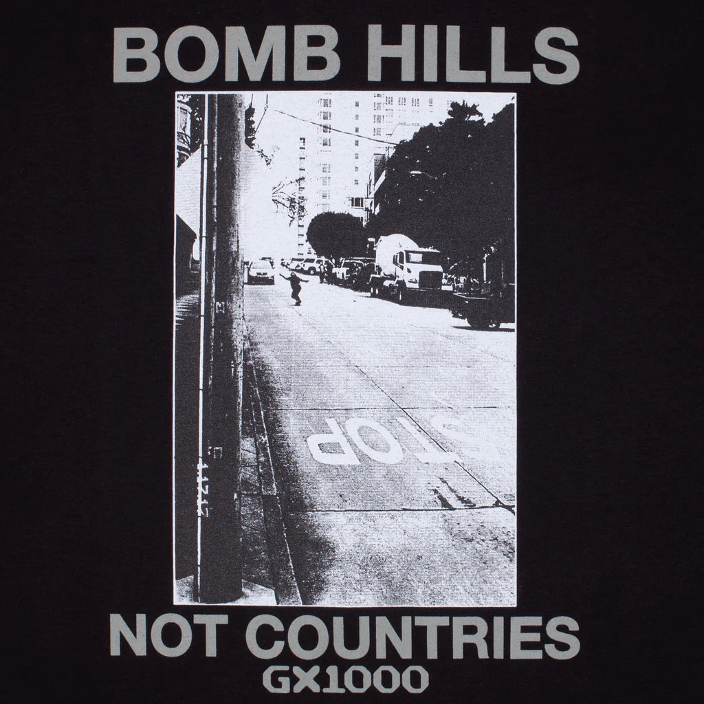 GX1000 Bomb Hills Not Countries Tee - Black/Grey