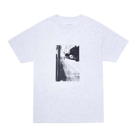 GX1000 Bomb Hills Not Countries Tee - Ash/White