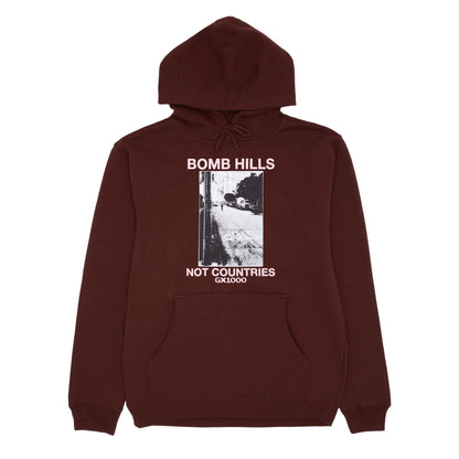 GX1000 Bomb Hills Not Countries Hoodie - Brown/Rose