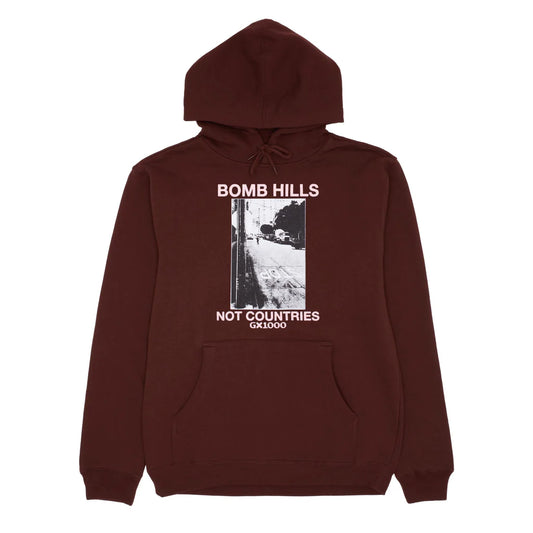 GX1000 Bomb Hills Not Countries Hoodie - Brown/Rose