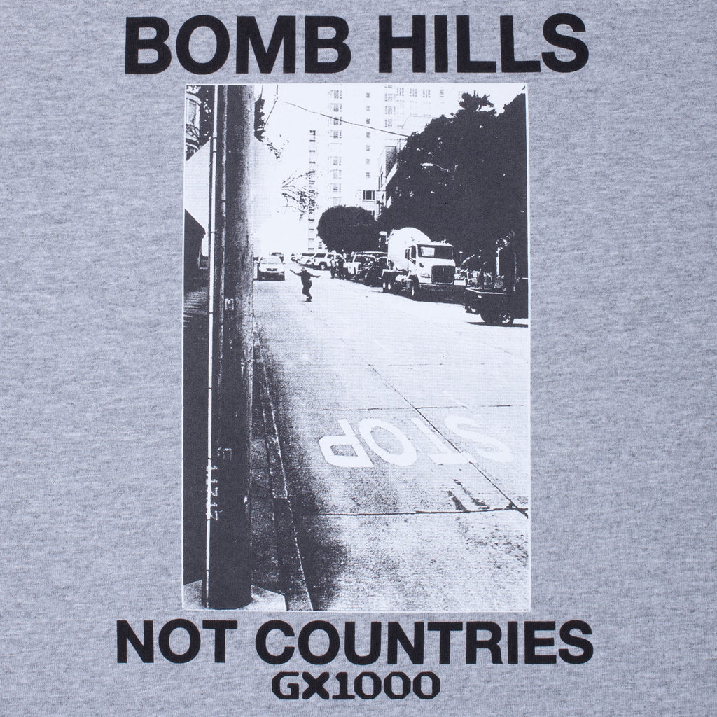 GX1000 Bomb Hills Not Countries Tee - Heather Grey/Black