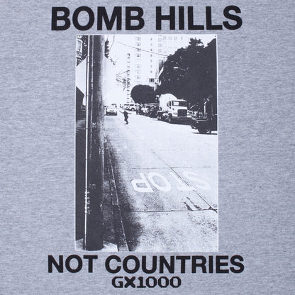 GX1000 Bomb Hills Not Countries Tee - Heather Grey/Black
