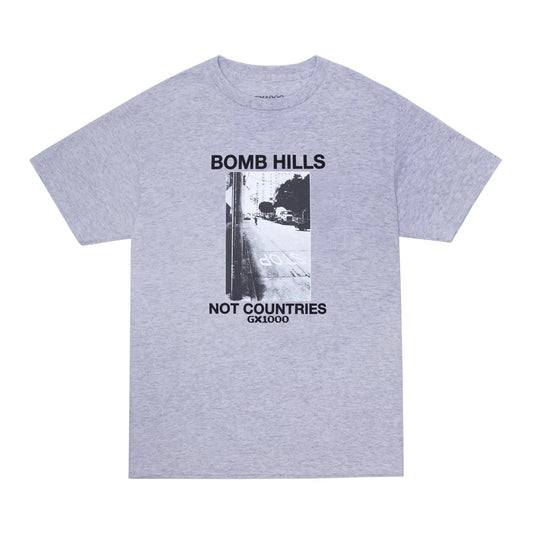 GX1000 Bomb Hills Not Countries Tee - Heather Grey/Black
