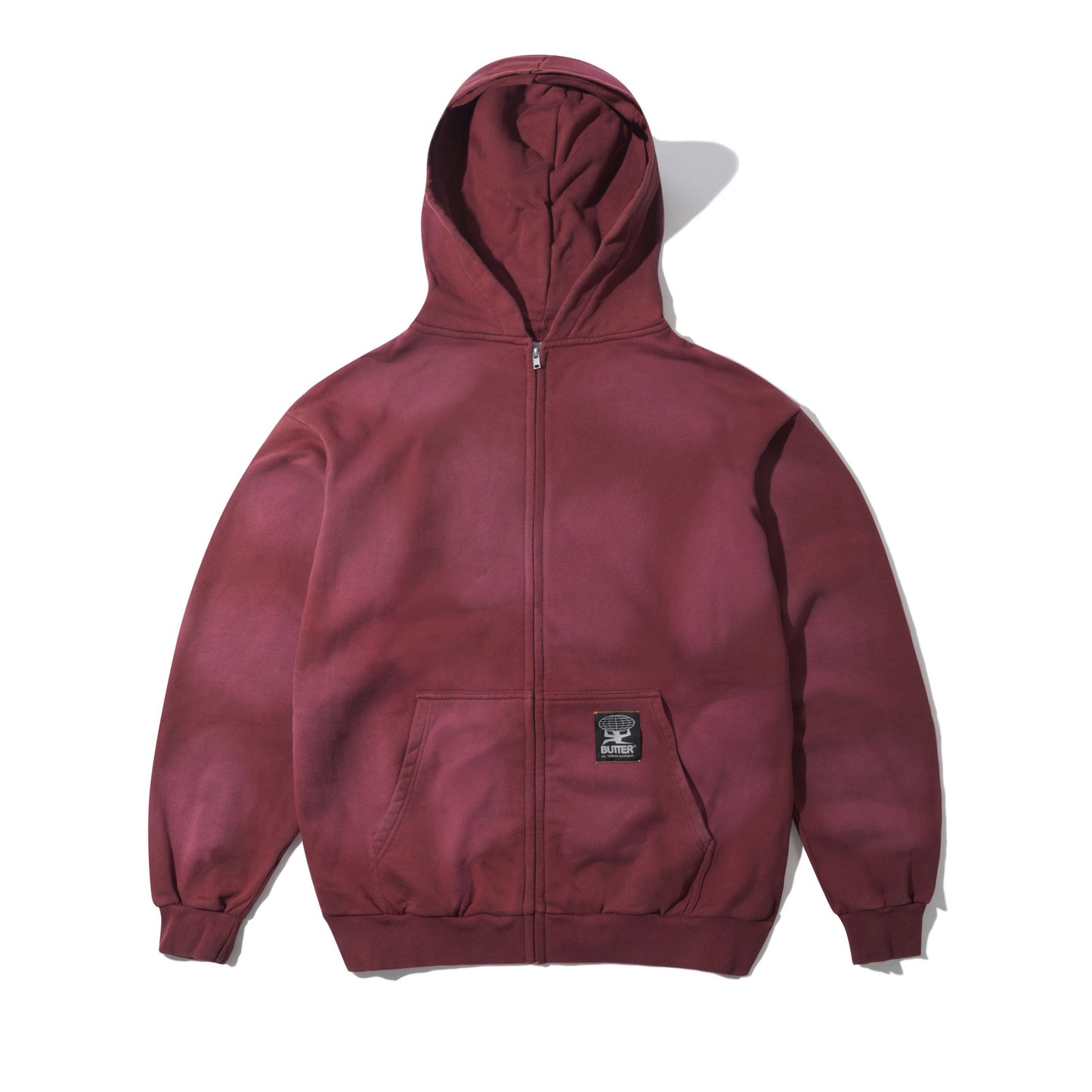 Butter Goods Garage Zip Hoodie - Burgundy