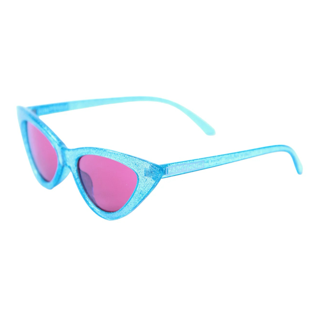 Happy Hour Space Needle Sunglasses - Glitter Blue