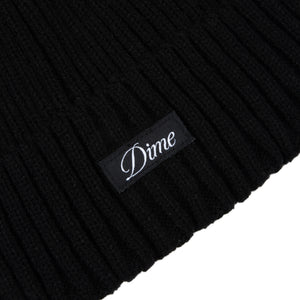 Dime Cursive Fold Beanie - Black