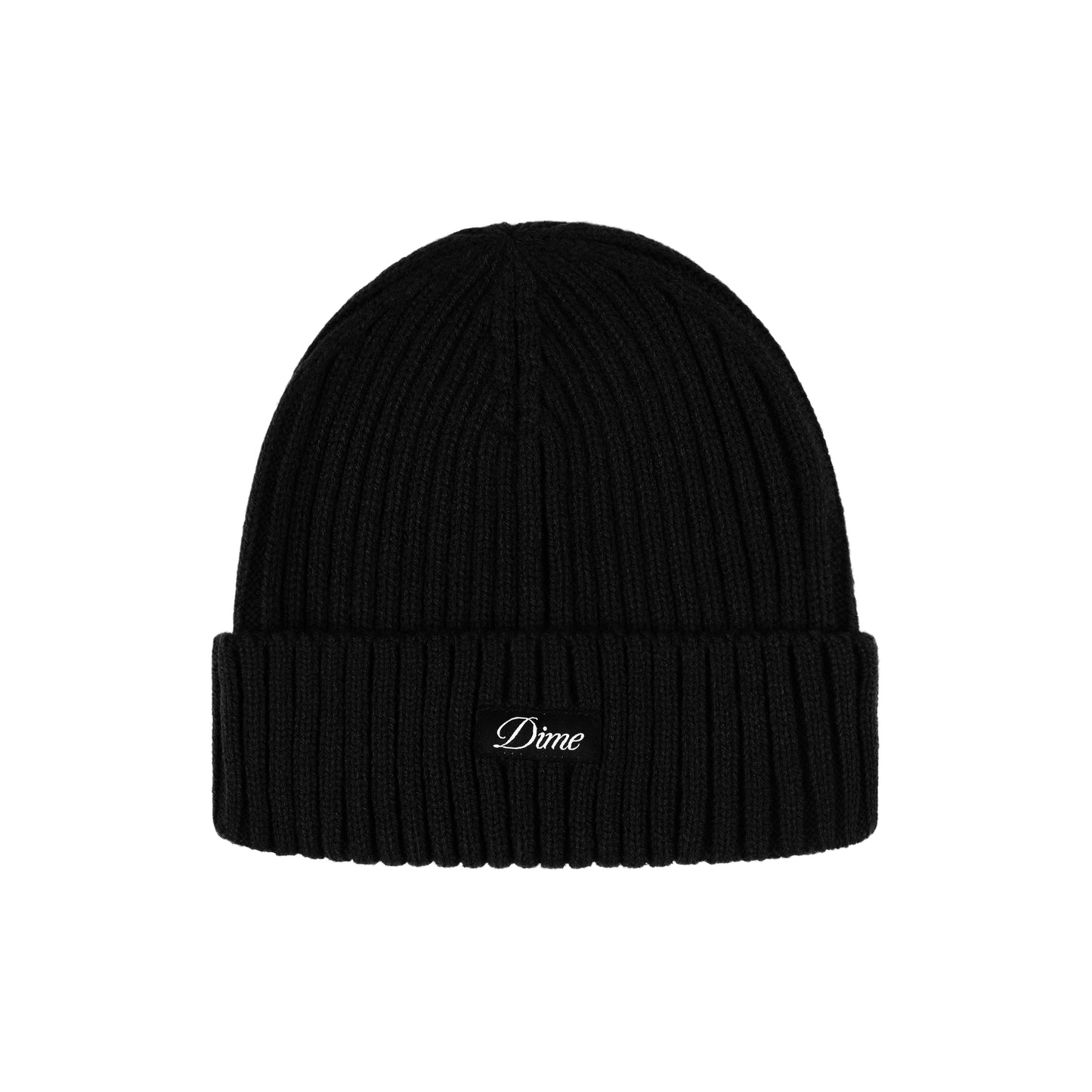 Dime Cursive Fold Beanie - Black