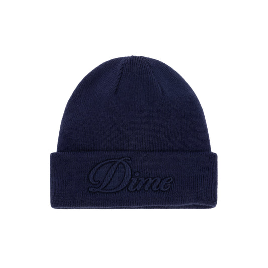 Dime Cursive Fold Beanie - Navy