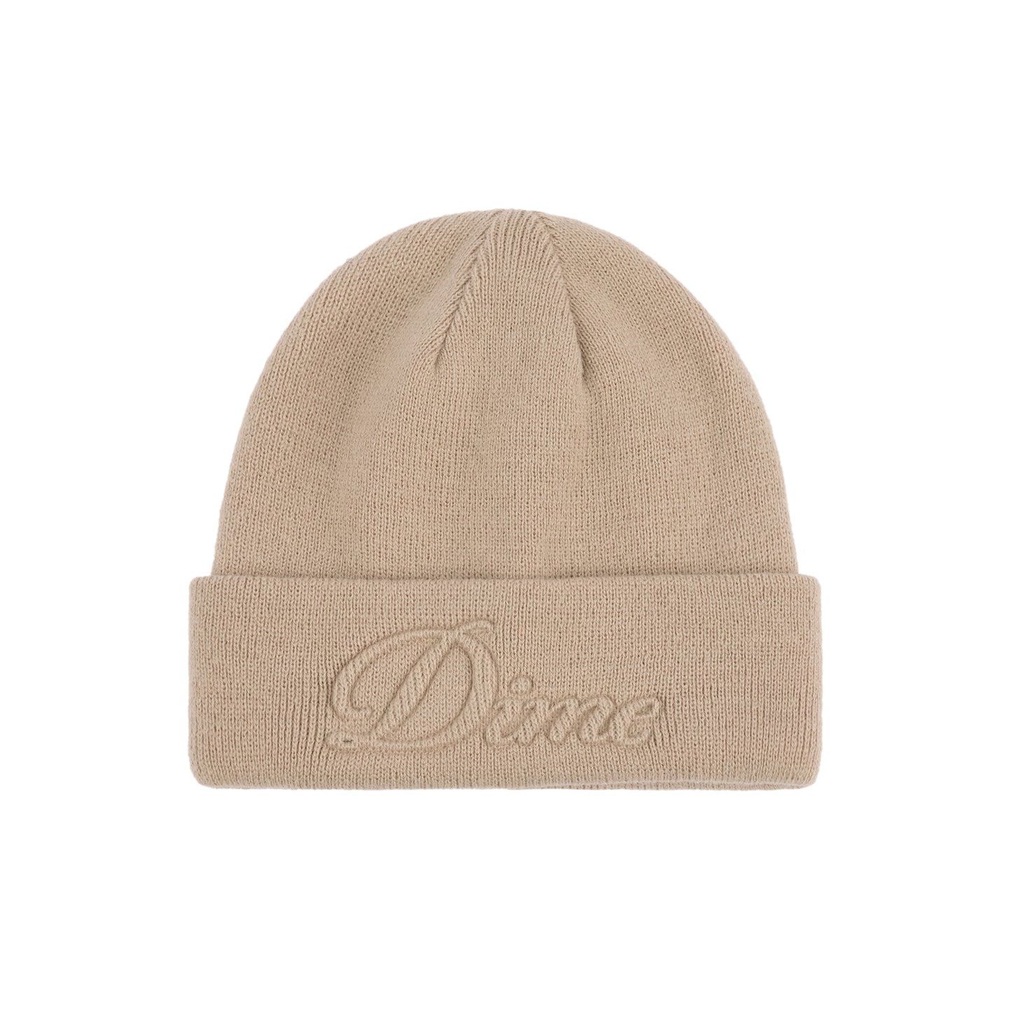 Dime Cursive Fold Beanie - Tan