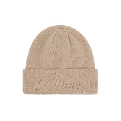 Dime Cursive Fold Beanie - Tan
