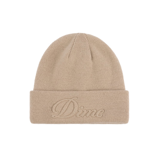Dime Cursive Fold Beanie - Tan