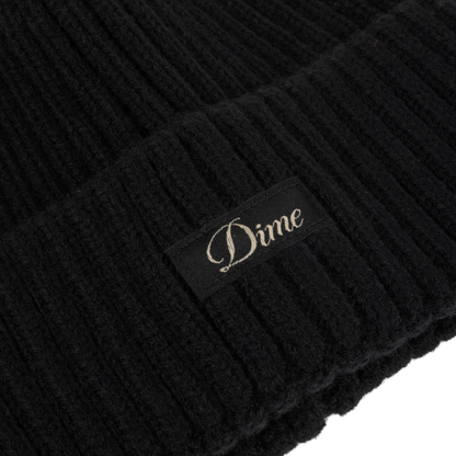 Dime Cursive Rib Beanie - Black