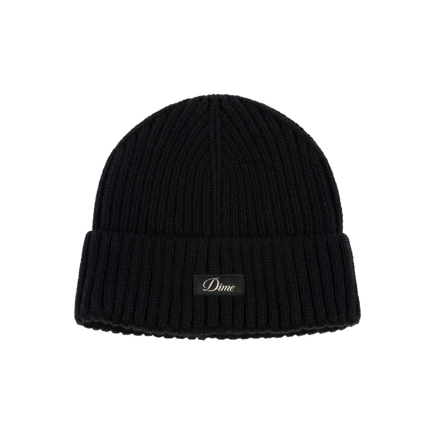 Dime Cursive Rib Beanie - Black
