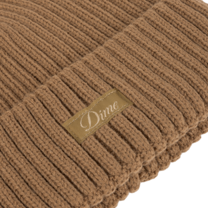 Dime Cursive Rib Beanie - Coffee