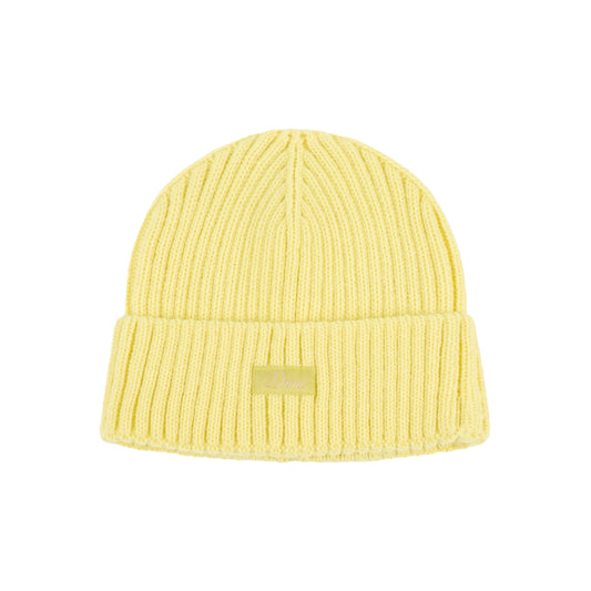 Dime Cursive Rib Beanie - Neon Yellow