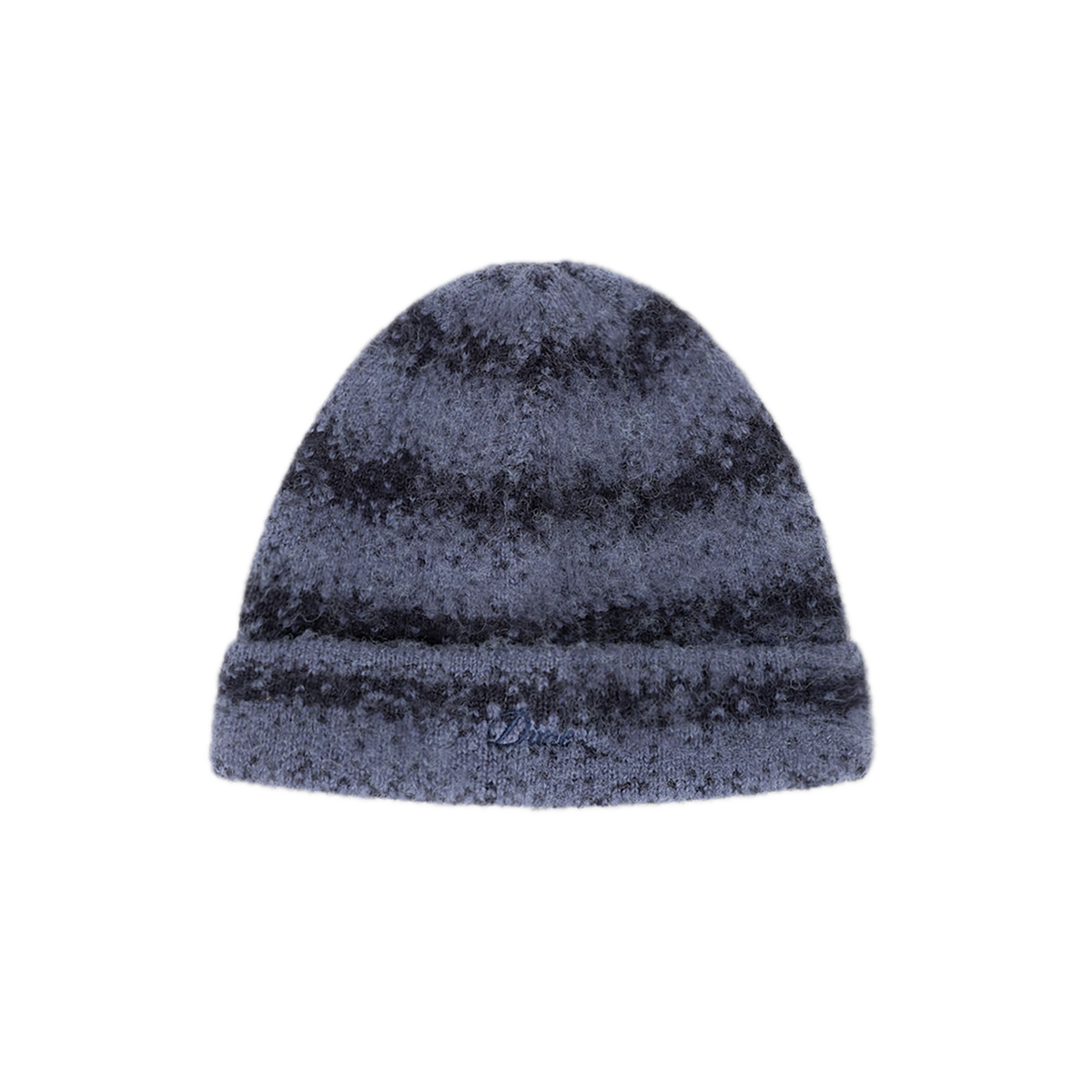 Dime Mohair Striped Beanie - Blue