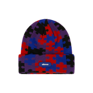 Dime Puzzle Fold Beanie - Purple