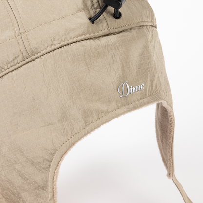 Dime Cursive Earflap Cap - Tan