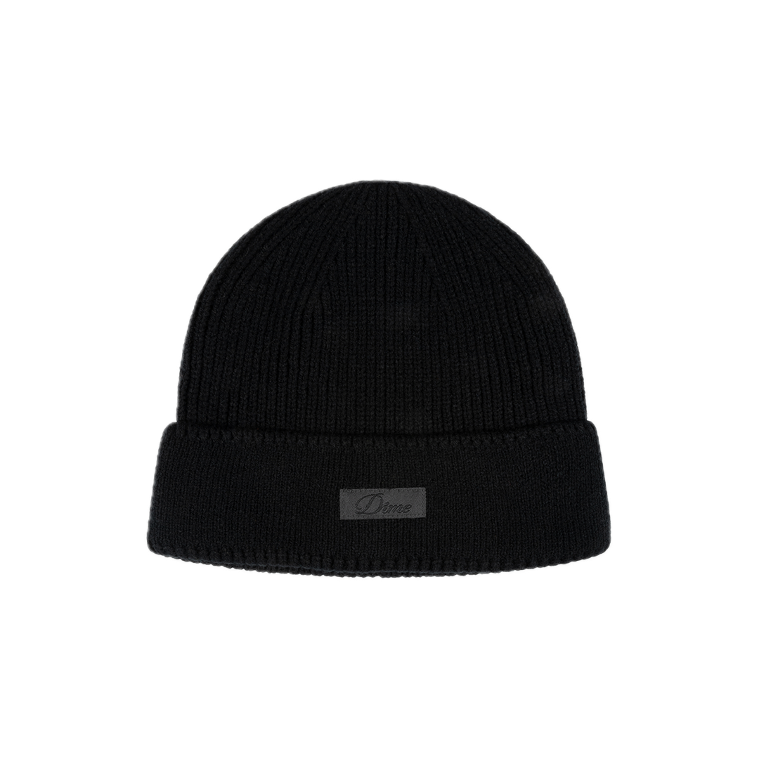 Dime Cursive Rib Beanie - Black