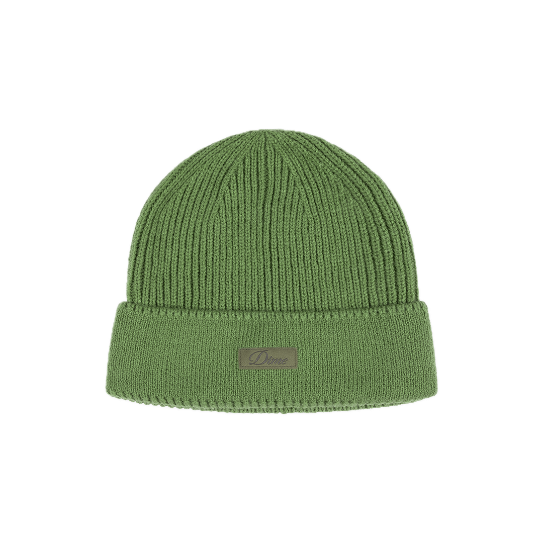 Dime Cursive Rib Beanie - Khaki Green