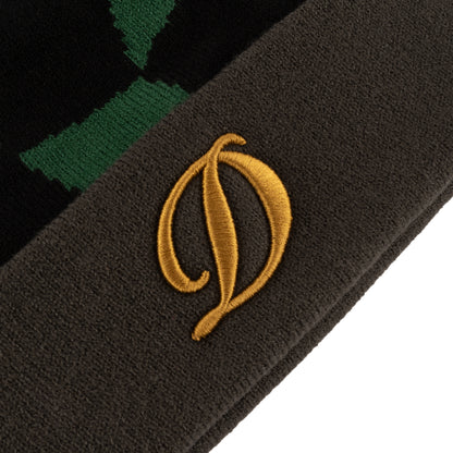Dime D Checkered Cuff Beanie - Forest Green